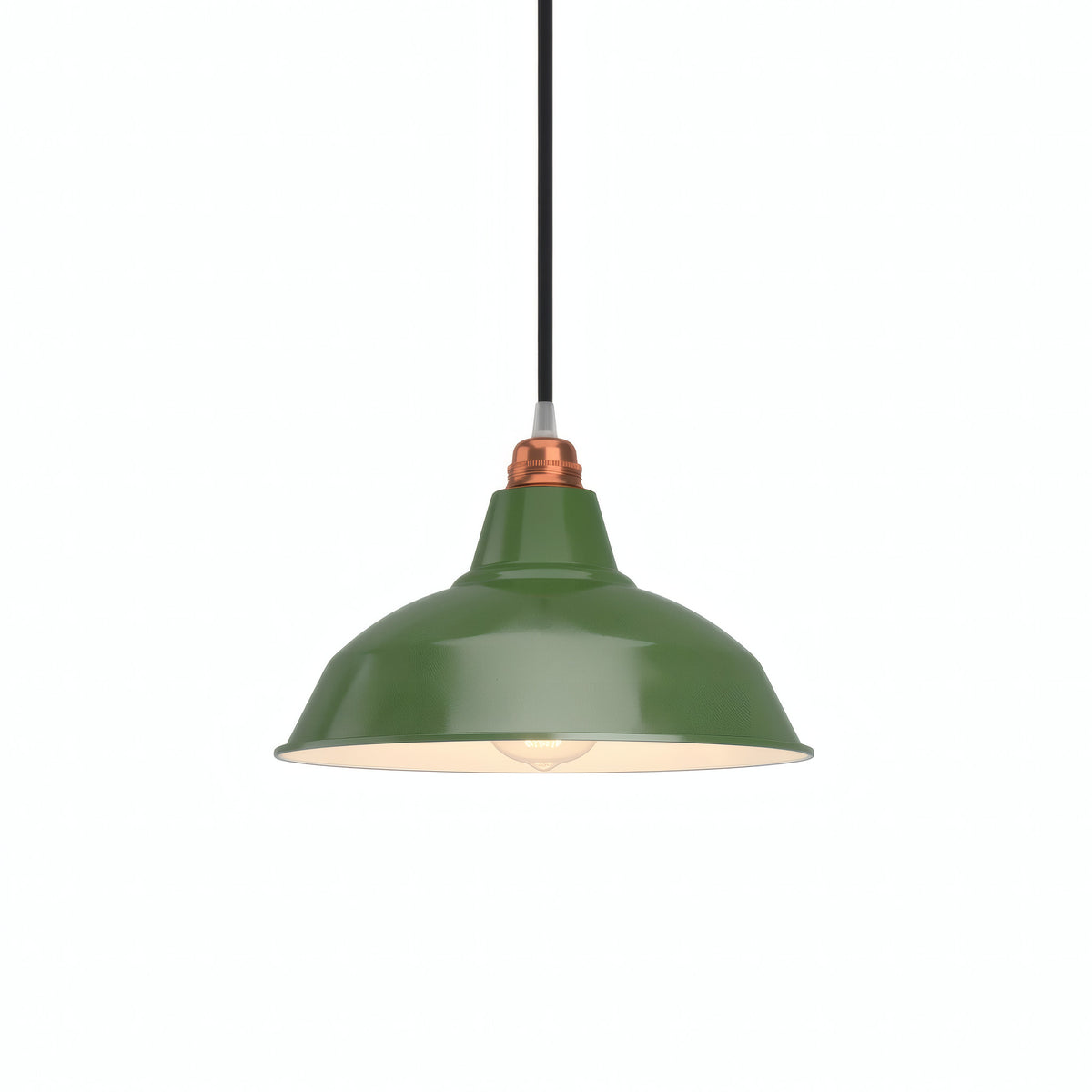 Konischer Lampenschirm aus Metall Ø 30 cm für E27-Fassung — Grün