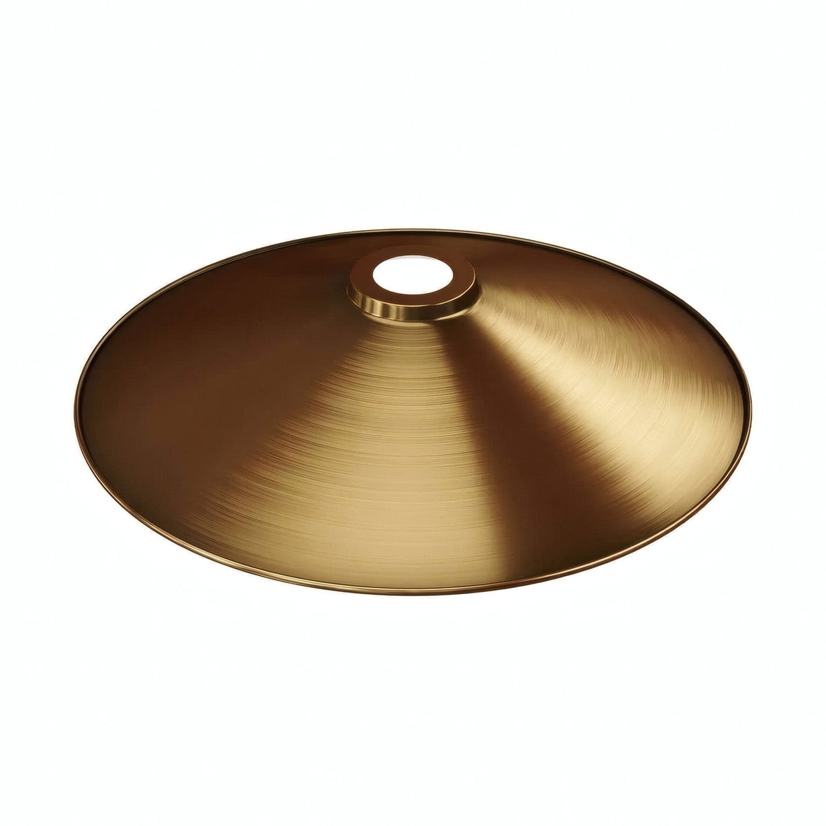 Flacher emaillierter Lampenschirm Ø 30 cm für E27-Fassung — Weiß und satinierte Bronze