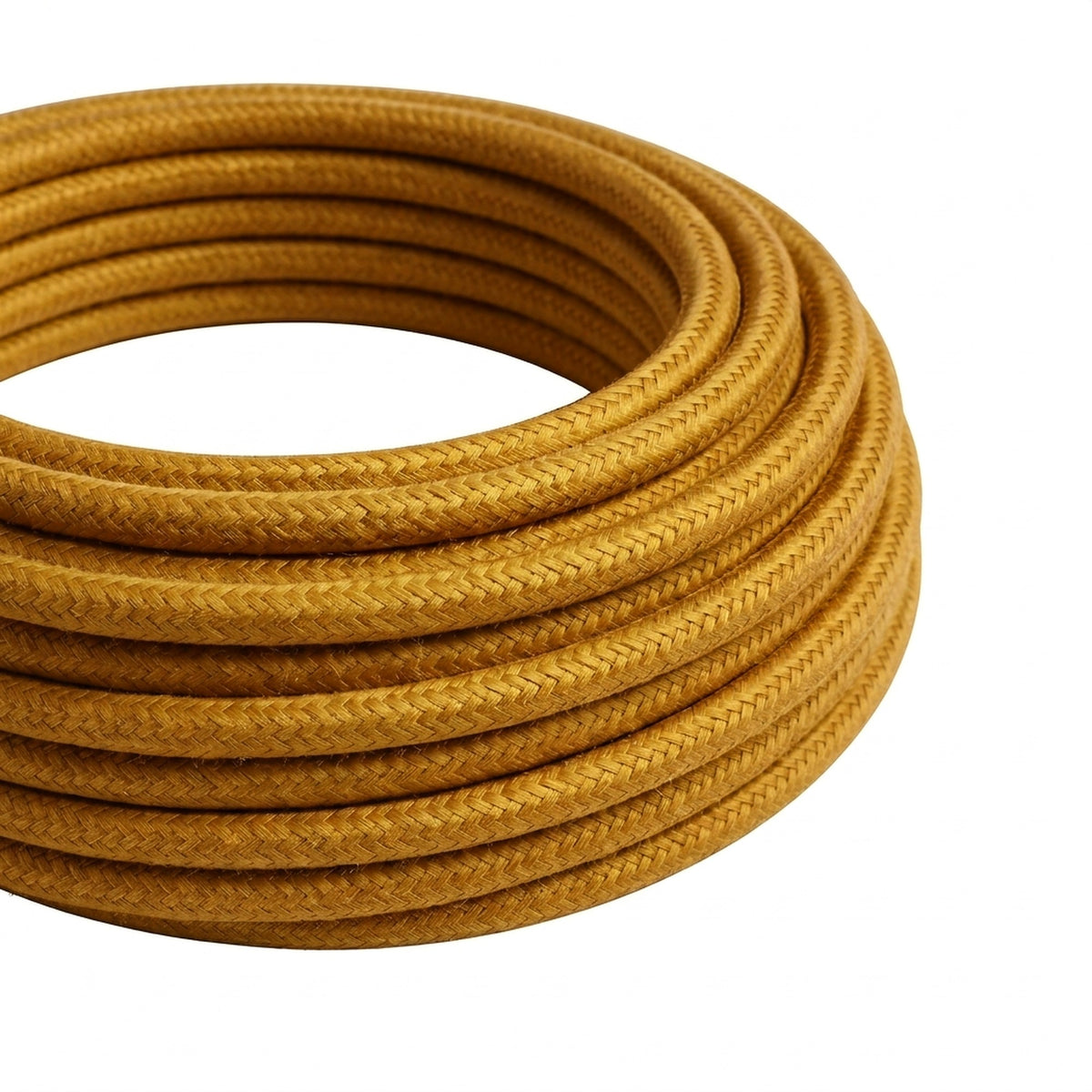 Rundes Textilkabel mit Seideneffekt – Gold