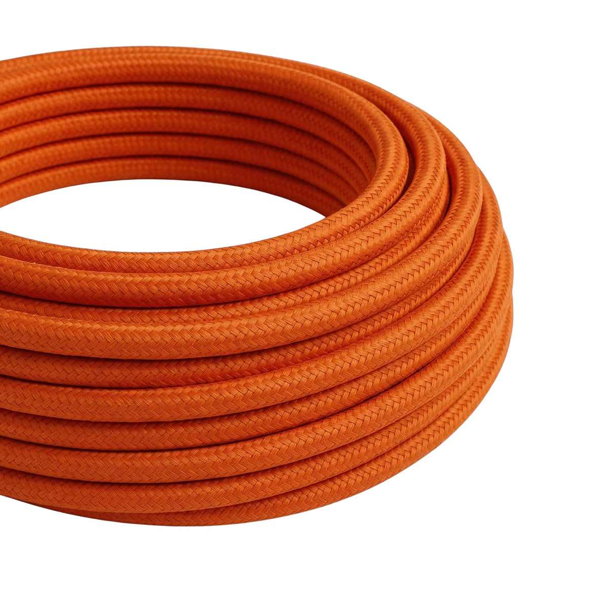 Rundes Textilkabel mit Seideneffekt – Flammenorange