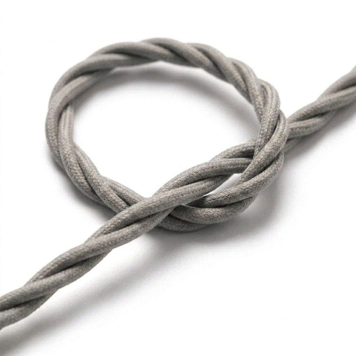 Verdrilltes Textilkabel mit Seideneffekt – Silber
