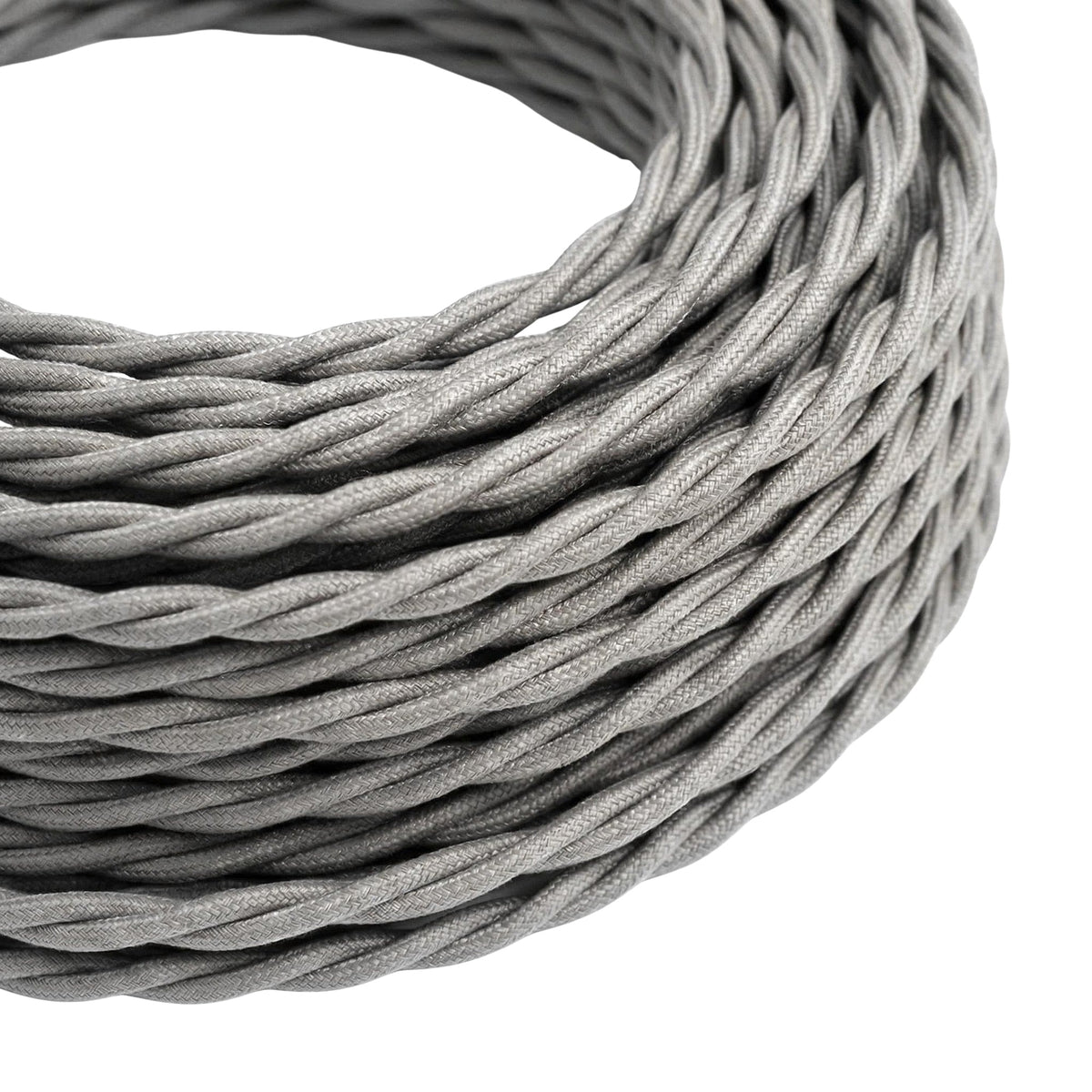 Verdrilltes Textilkabel mit Seideneffekt – Silber
