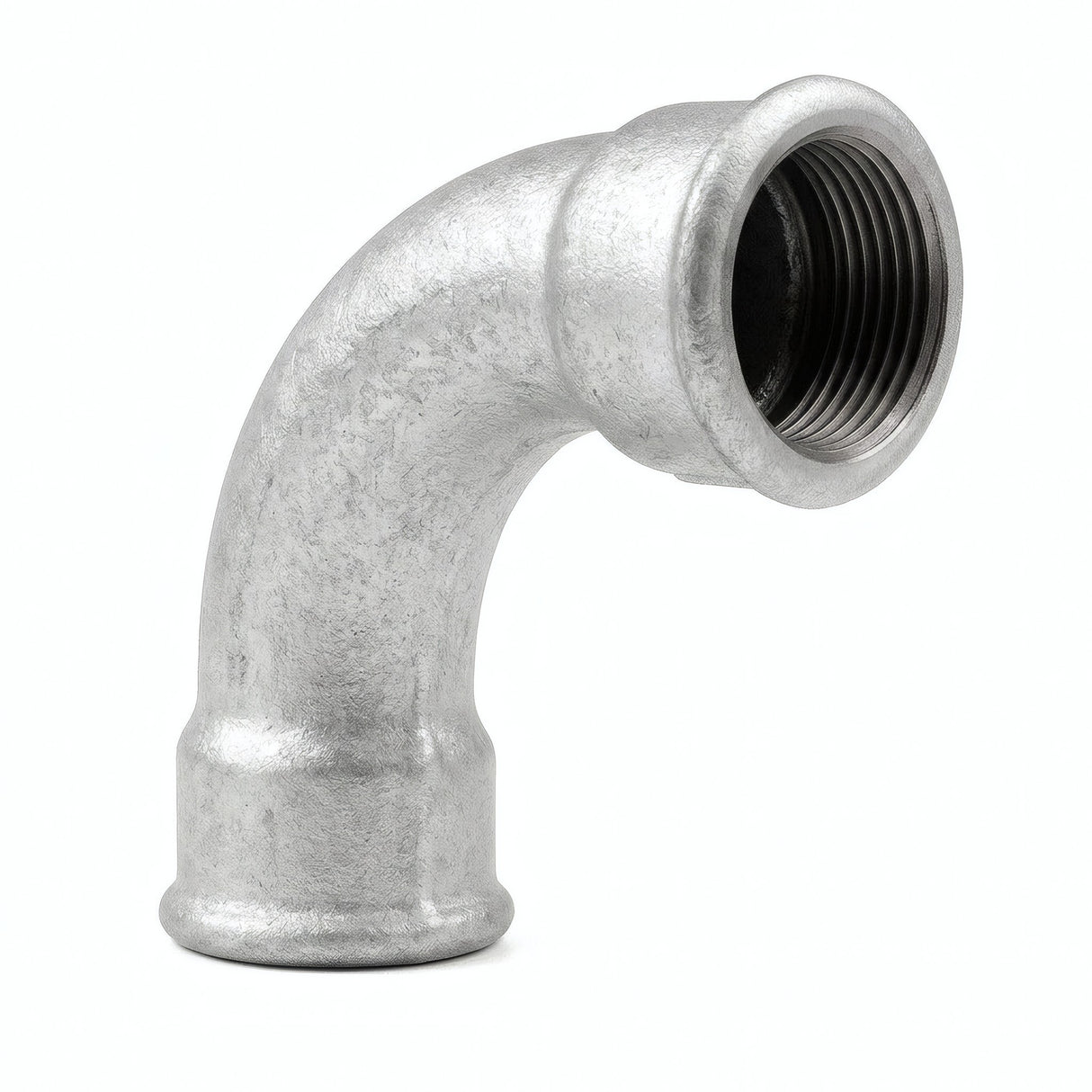 Coude grand rayon 90° F/F fonte galvanisée - photo produit fond blanc 2
