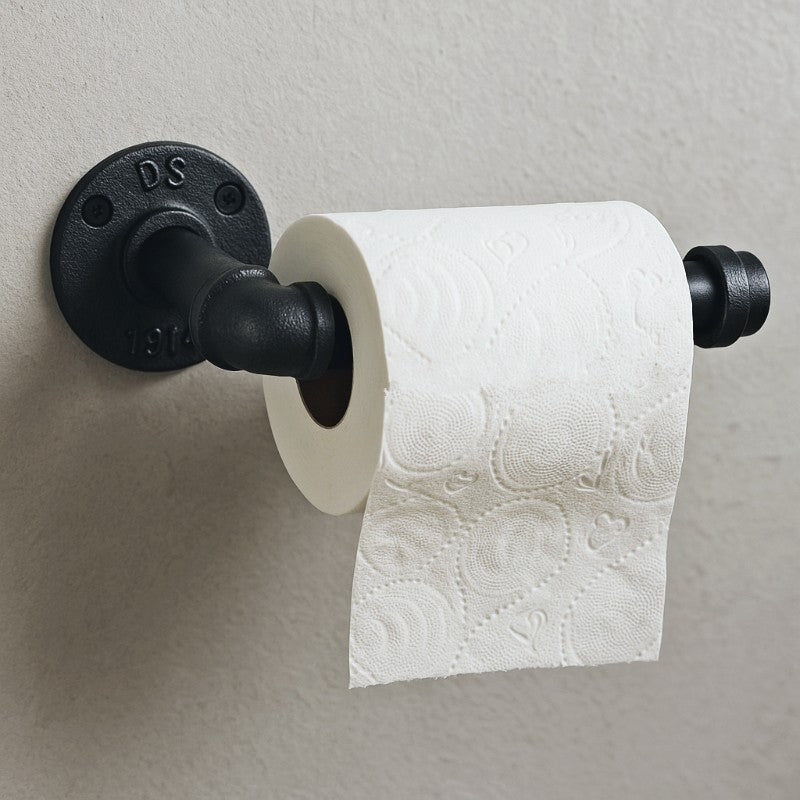 Dévidoir industriel noir pour papier toilette