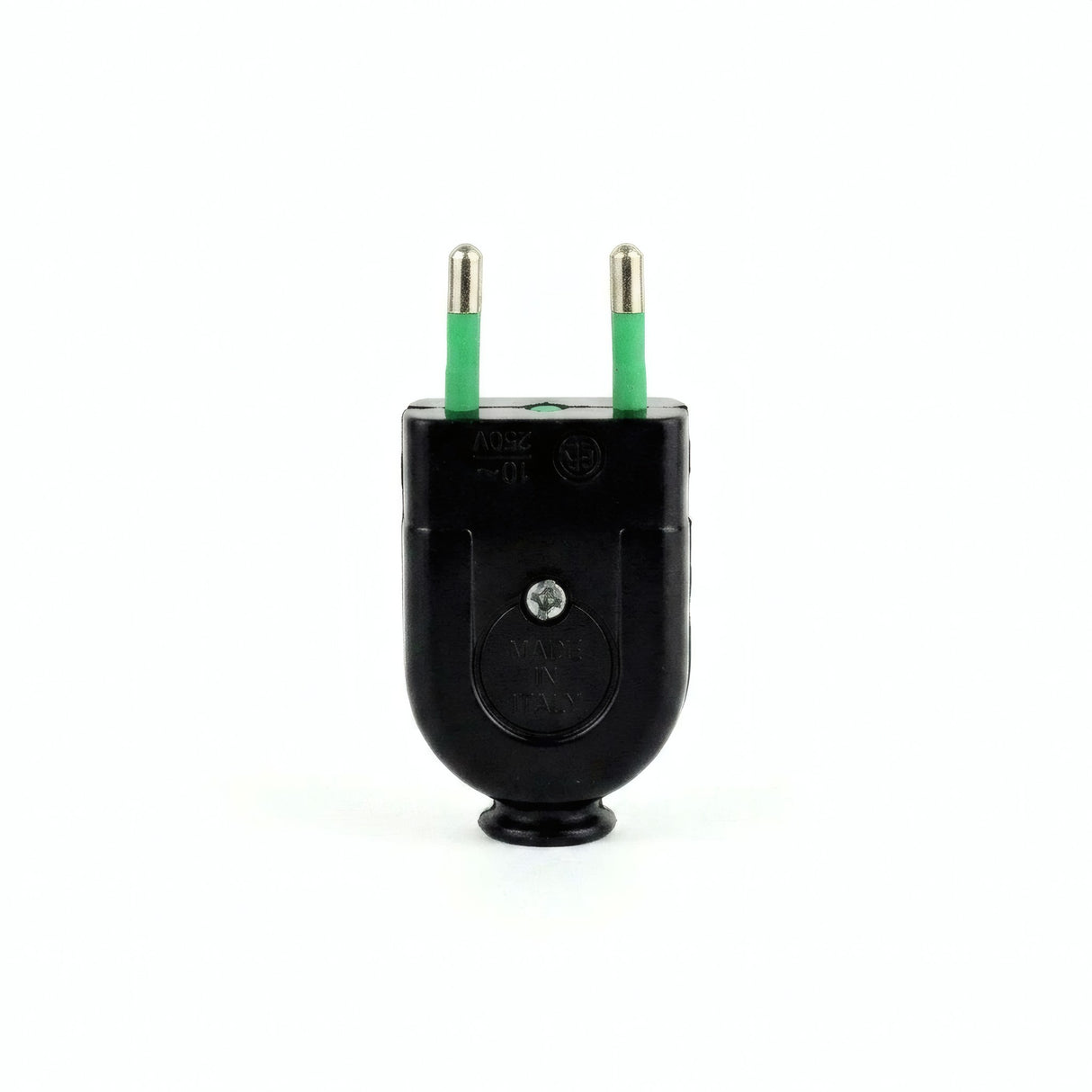 Schwarzer 2-poliger Stecker - Produktfoto auf weißem Hintergrund 2