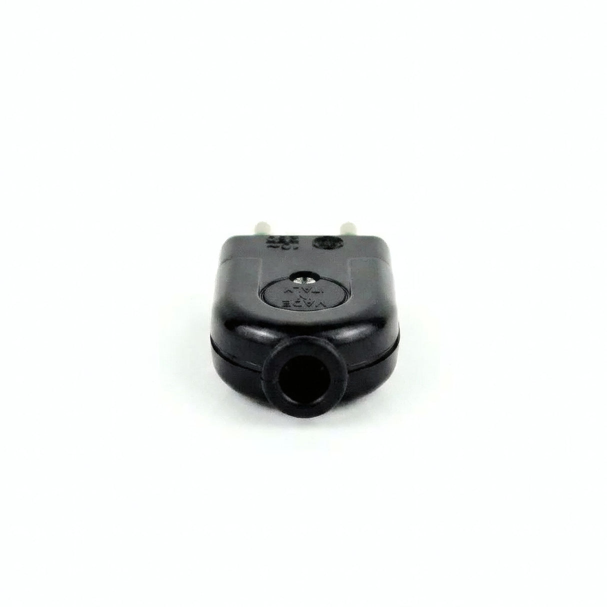 Schwarzer 2-poliger Stecker - Produktfoto auf weißem Hintergrund 4