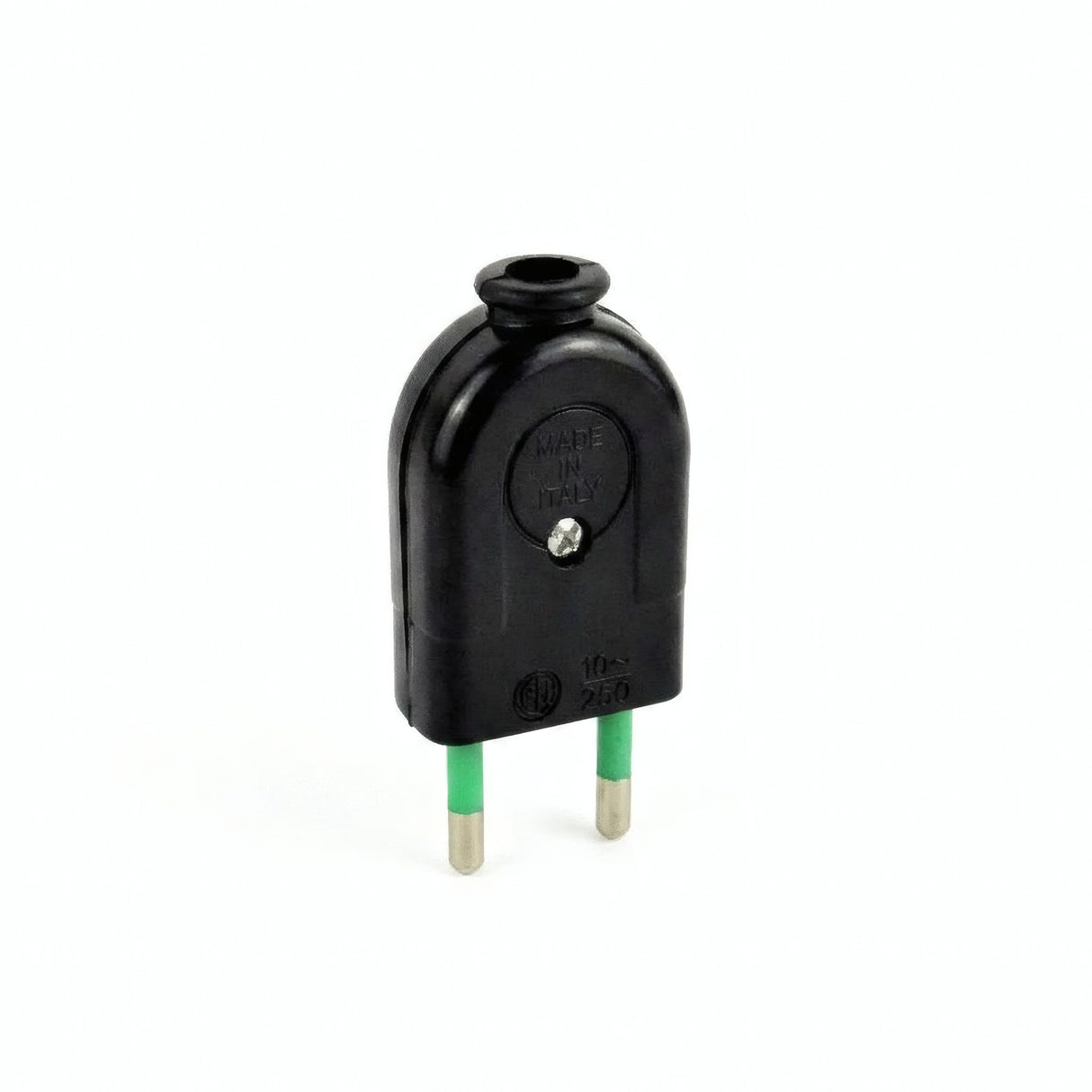 Schwarzer 2-poliger Stecker - Produktfoto auf weißem Hintergrund 6