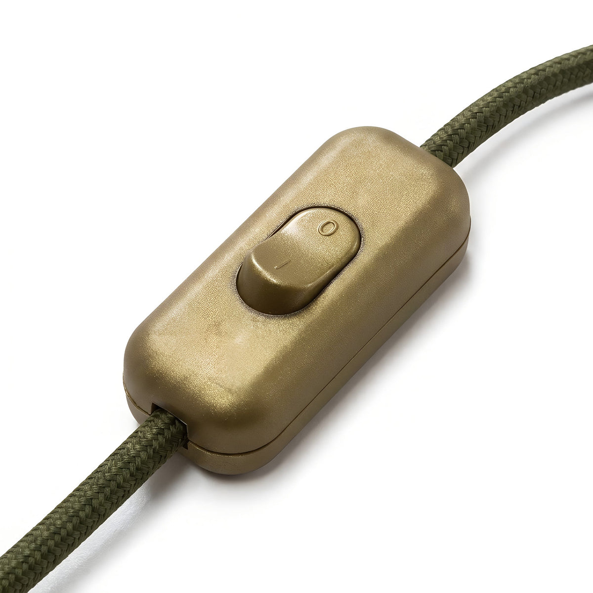 Zweipoliger Schnurschalter (Wippe) für Lampenkabel — Gold
