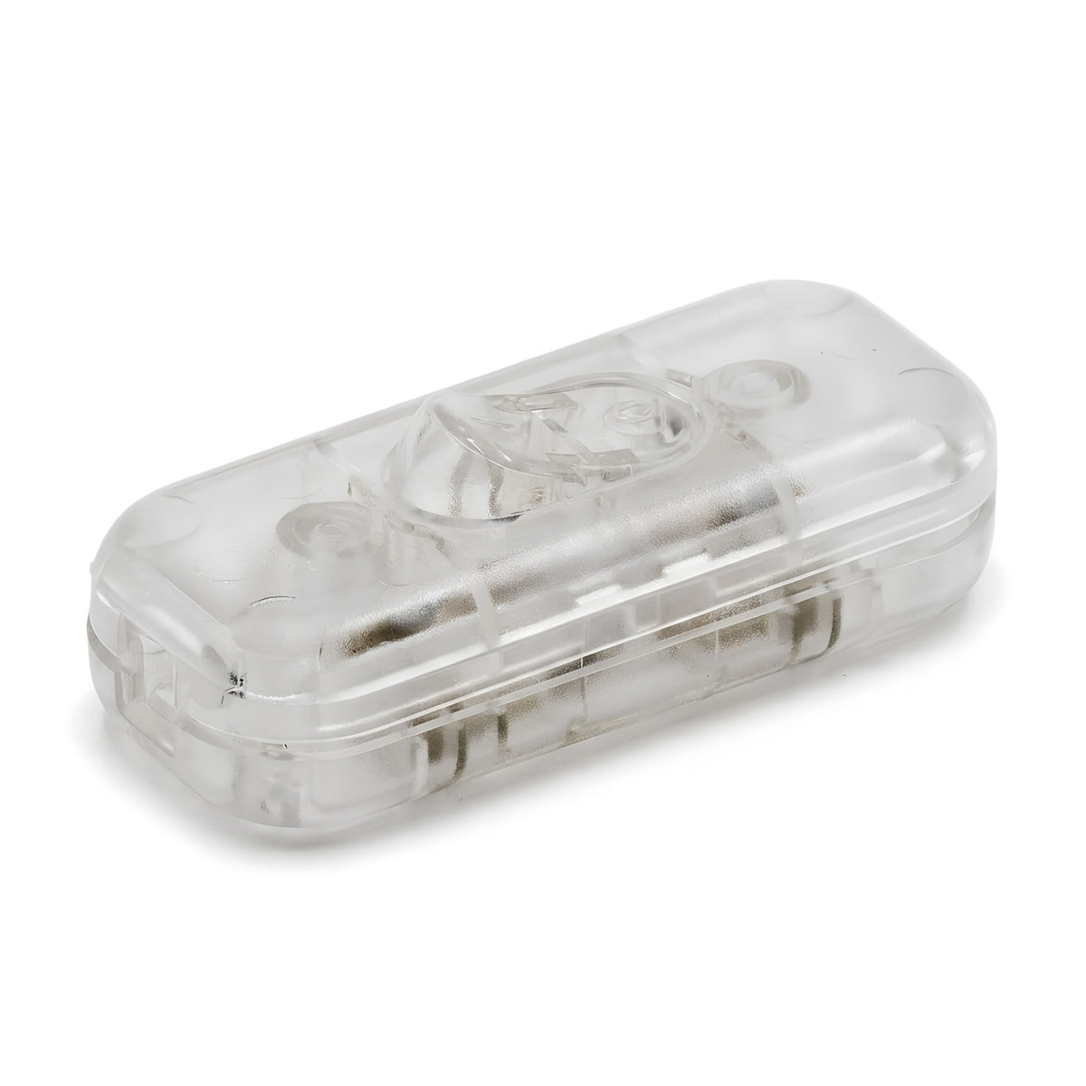 Zweipoliger Schnurschalter (Wippe) für Lampenkabel — Transparent