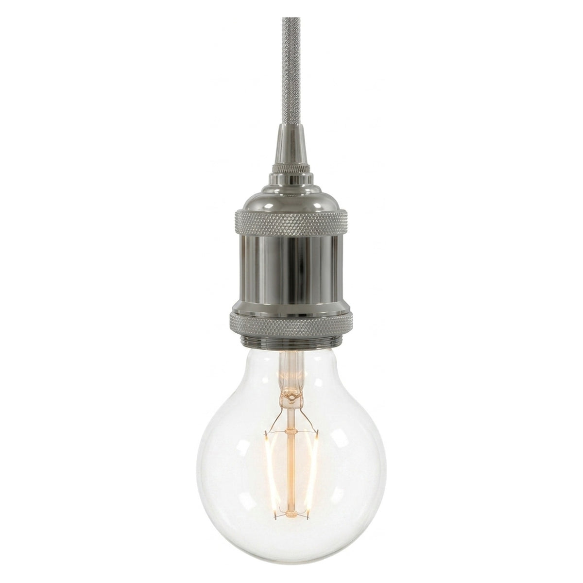E27-Fassung aus Aluminium im Vintage-Stil — Chrom