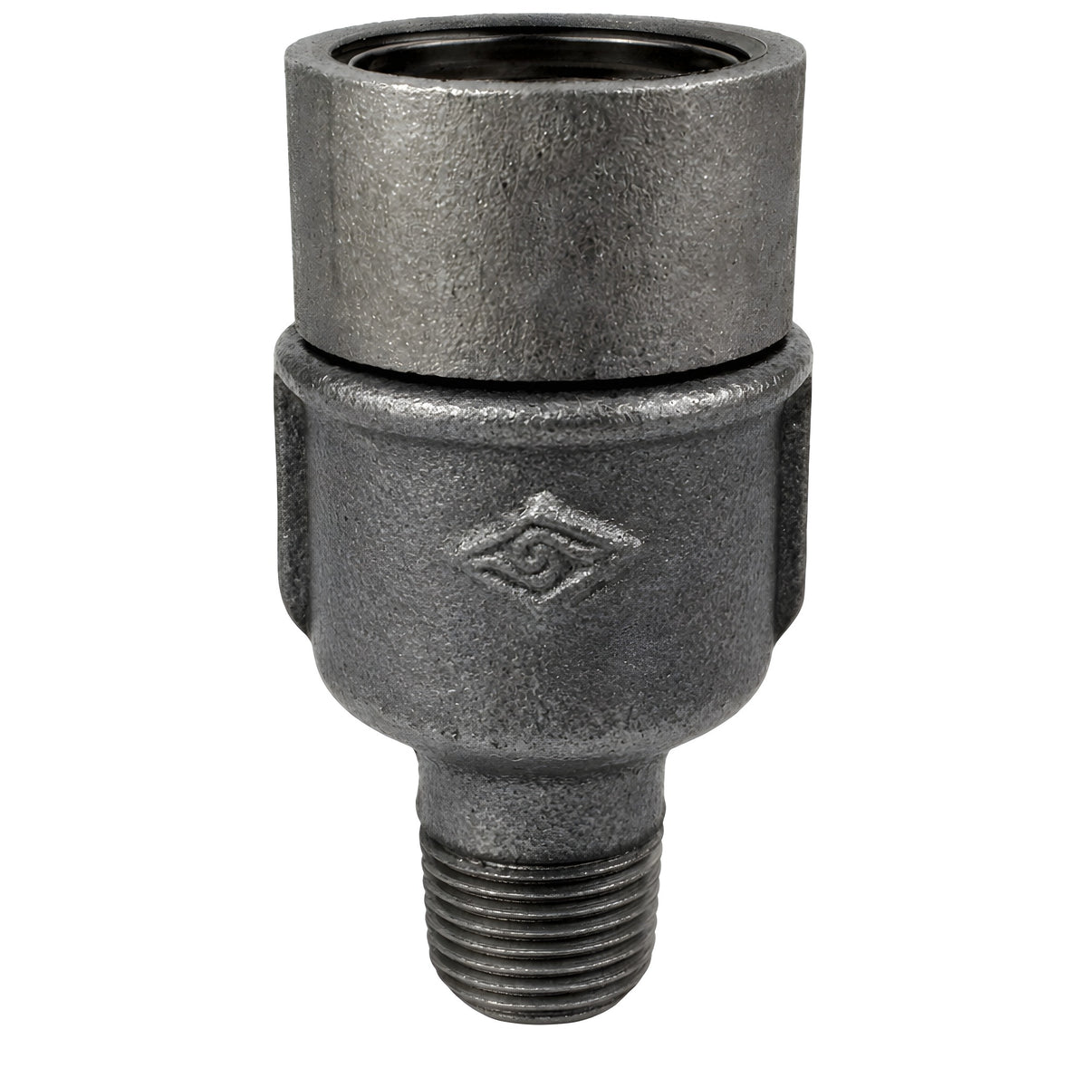 E27-Fassungsset mit Ring auf Fitting mit Außengewinde 1/2'' (15x21mm) aus schwarzem Temperguss (Eco)