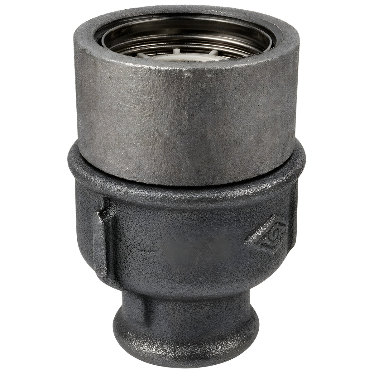 E27-Fassungsset mit Ring auf Fitting mit Innengewinde aus schwarzem Temperguss (Eco)