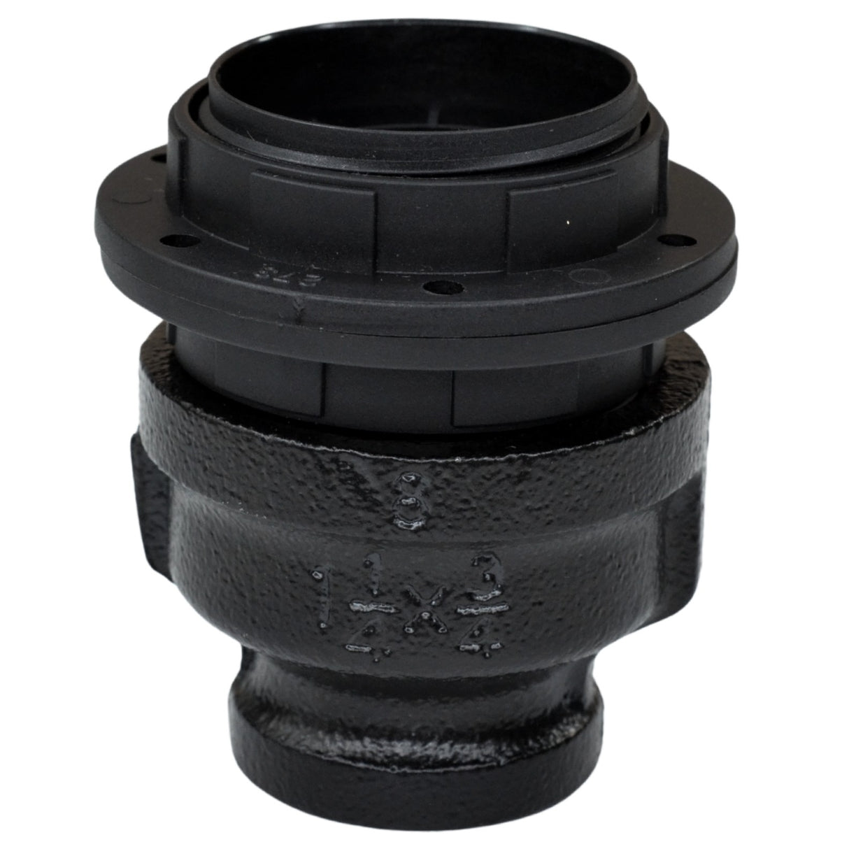 Set Fassung E27 Thermoplastik auf fitting – Deko – schwarze Lackierung - Set Fassung für DIY Industrielampe