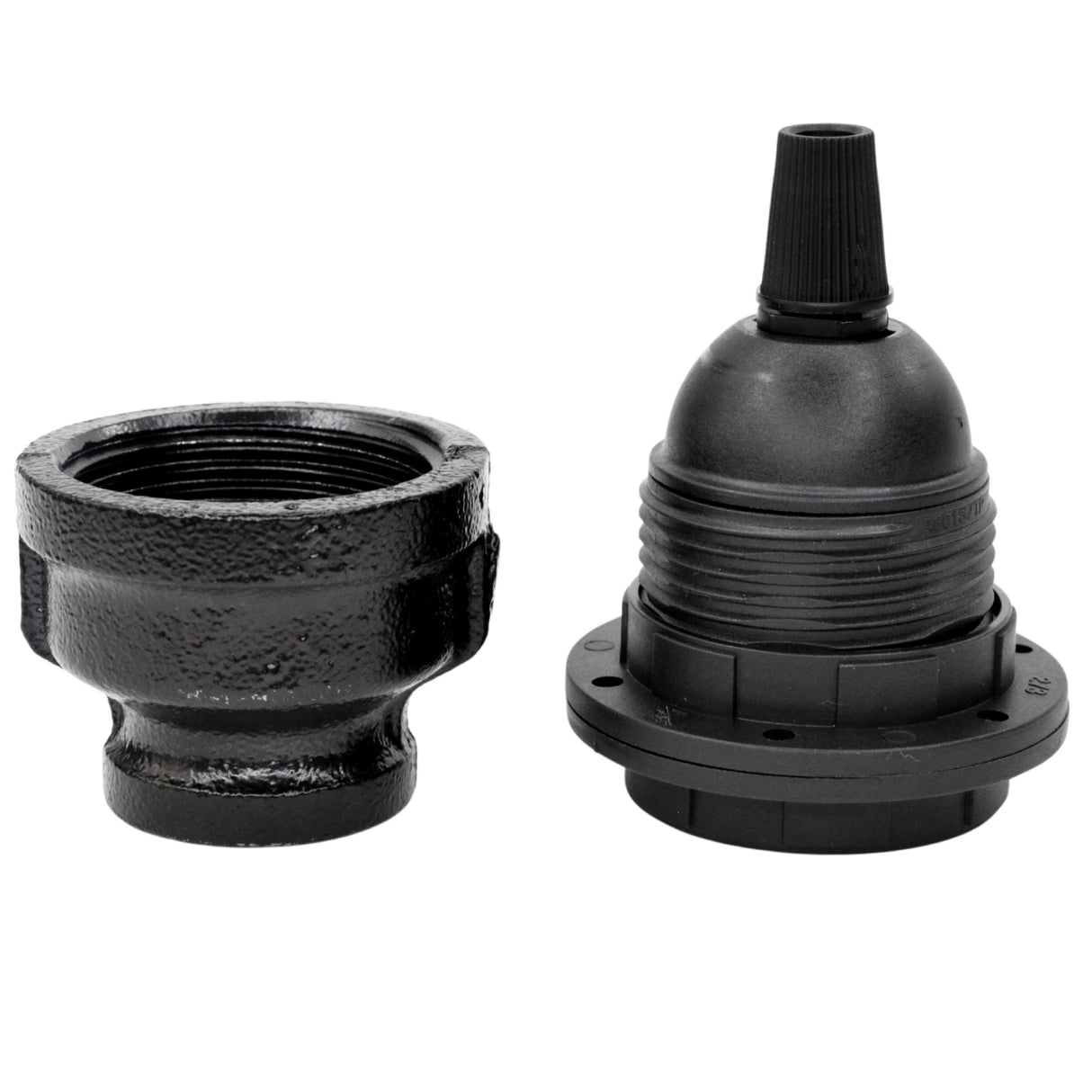 Kit Fassung E27 Thermoplastik auf fitting – Deko – schwarze Lackierung - Fassung-Kit für DIY-Industrielampe - Ansicht 4