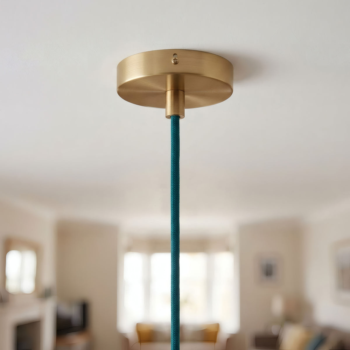 Zylindrischer Mini-Baldachin aus Metall, Ø 83 mm — 1 zentrale Bohrung / Konisch, Thermoplast / Satinierte Bronze