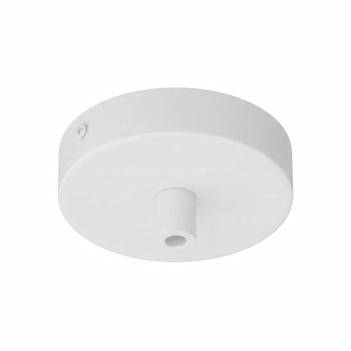 Zylindrischer Mini-Baldachin aus Metall, Ø 83 mm — 1 zentrale Bohrung / Zylindrisch, Metall / Weiß matt