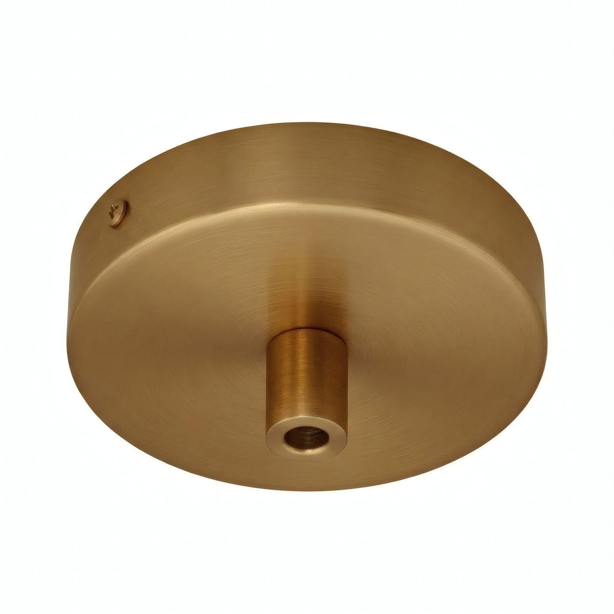 Zylindrischer Mini-Baldachin aus Metall, Ø 83 mm — 1 zentrale Bohrung / Zylindrisch, Metall / Satinierte Bronze