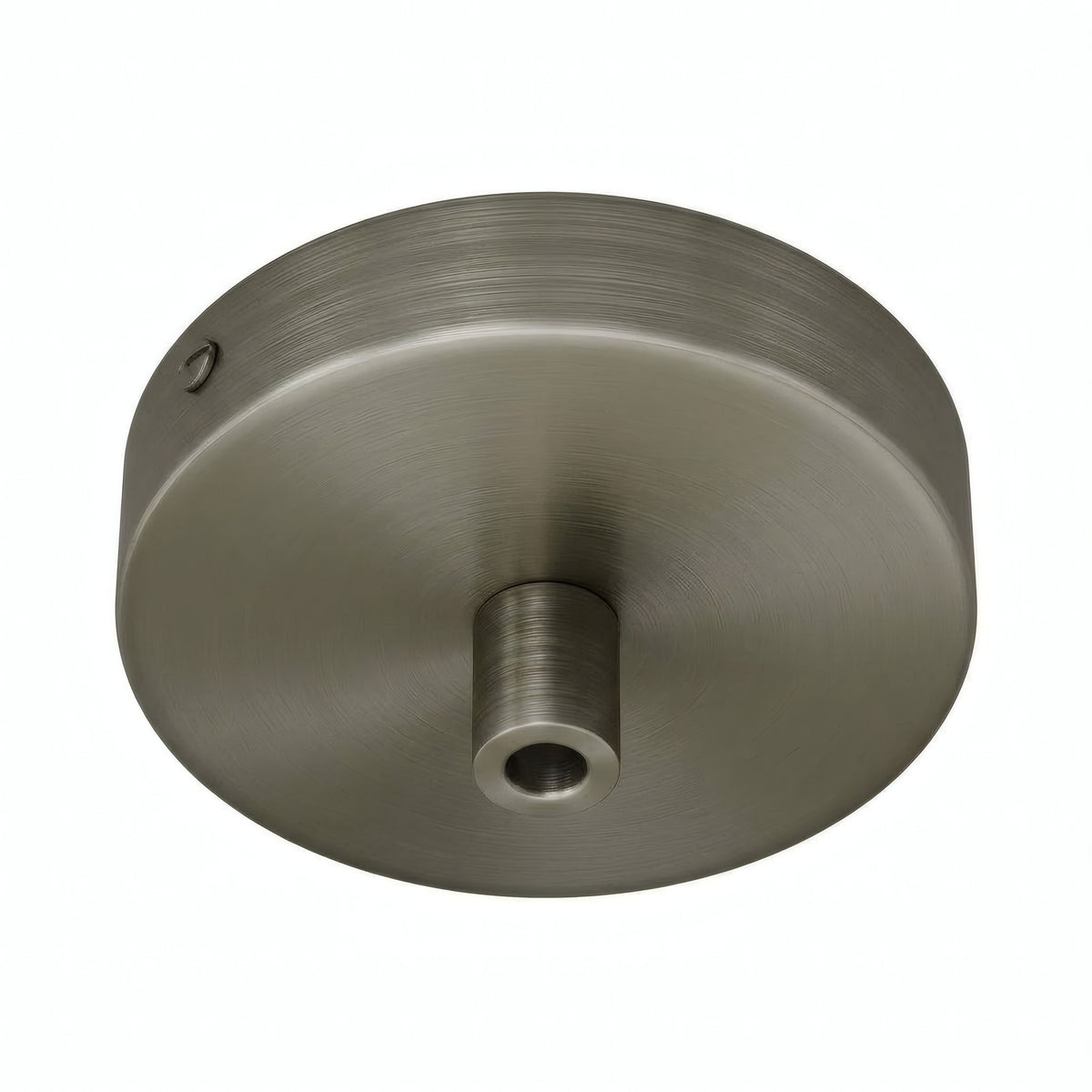 Zylindrischer Mini-Baldachin aus Metall, Ø 83 mm — 1 zentrale Bohrung / Zylindrisch, Metall / Satiniertes Titan