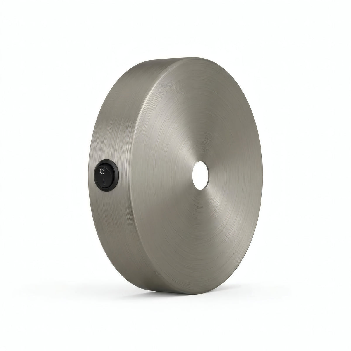 Zylindrischer Mini-Metallbaldachin mit Schalter, Ø 83 mm — Satiniertes Titan