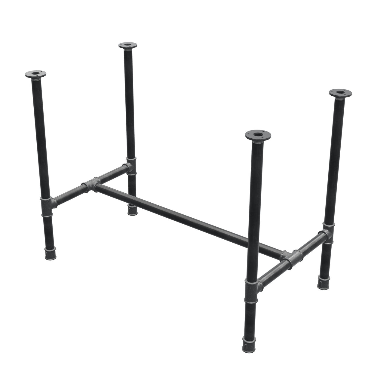 Esstisch-Gestell, H-Form, Gusseisen und Stahl Ø 34 mm, 102 × 56 cm, Höhe 75 cm