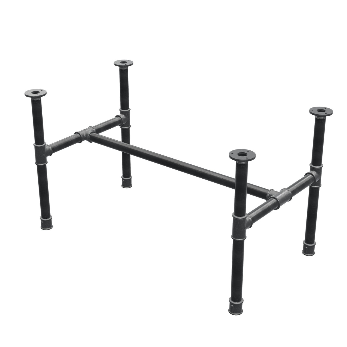 Couchtisch-Gestell, H-Form, Gusseisen und Stahl Ø 34 mm, 92 × 52 cm, Höhe 52 cm