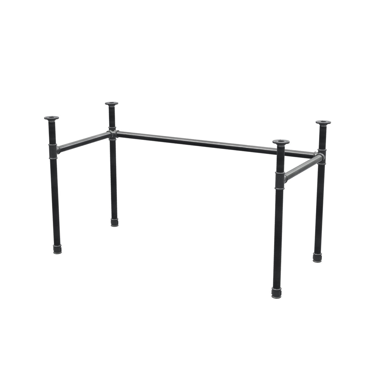 Schreibtisch-Gestell, U-Form, Gusseisen und Stahl Ø 34 mm, 132 × 62 cm, Höhe 72 cm