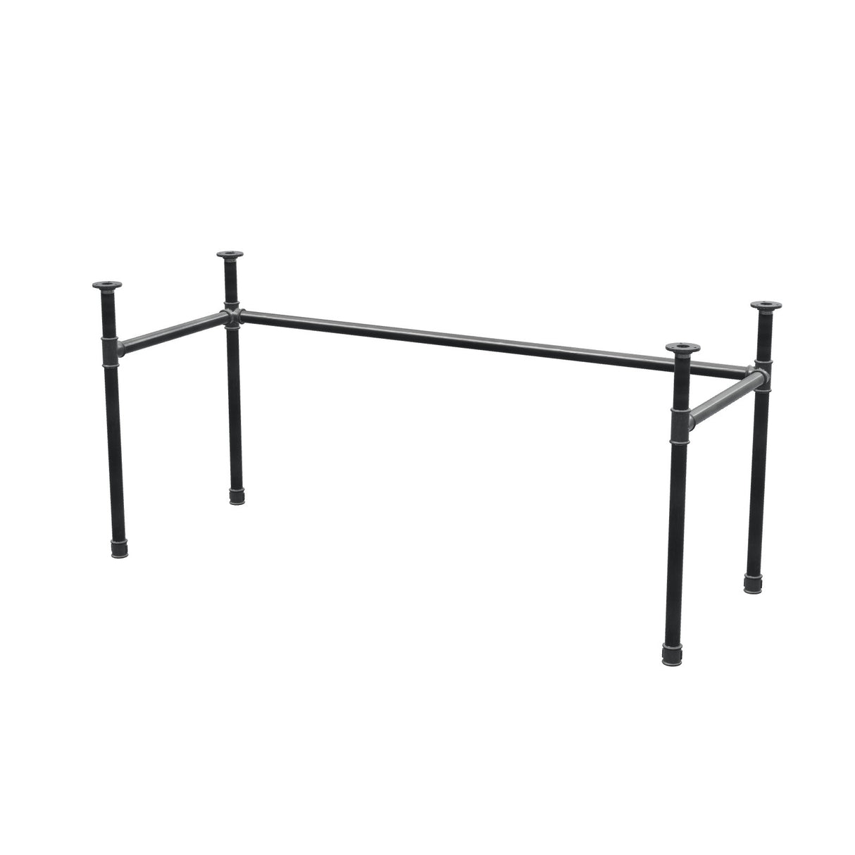 Schreibtisch-Gestell, U-Form, Gusseisen und Stahl Ø 34 mm, 162 × 62 cm, Höhe 72 cm