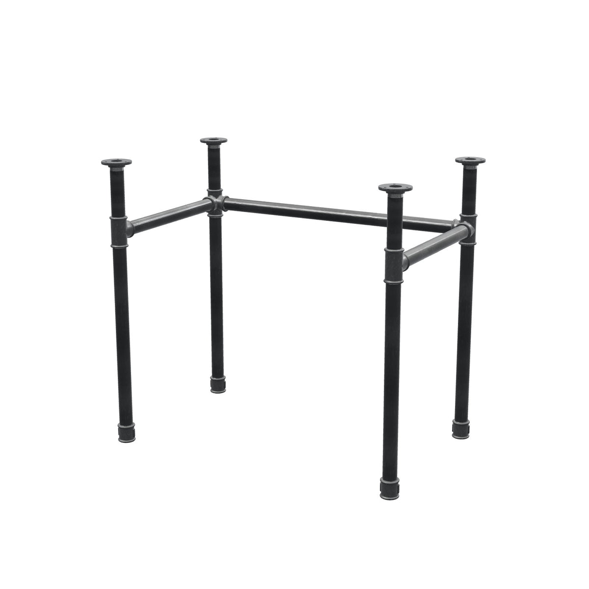 Schreibtisch-Gestell, U-Form, Gusseisen und Stahl Ø 34 mm, 82 × 52 cm, Höhe 72 cm