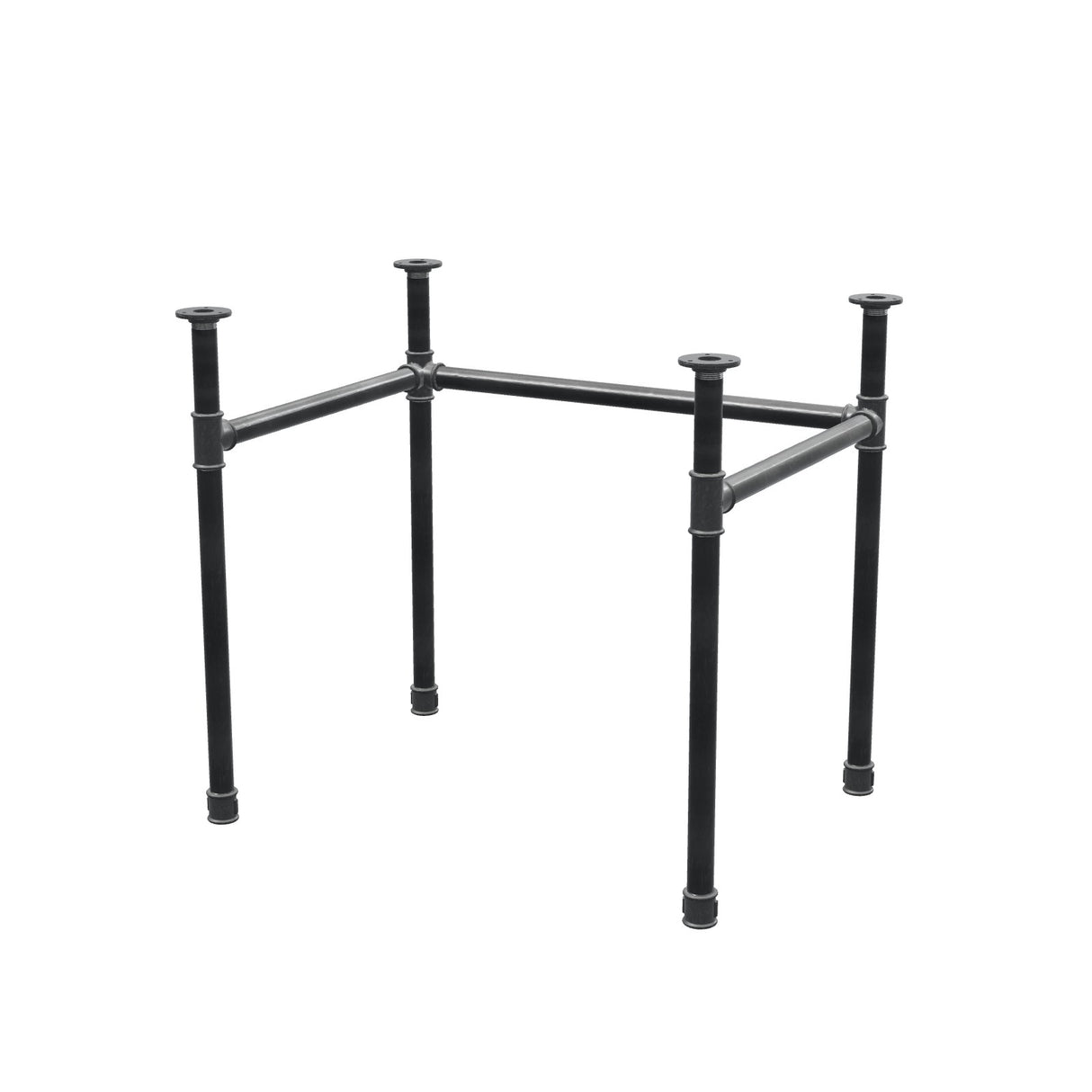 Schreibtisch-Gestell, U-Form, Gusseisen und Stahl Ø 34 mm, 82 × 62 cm, Höhe 72 cm