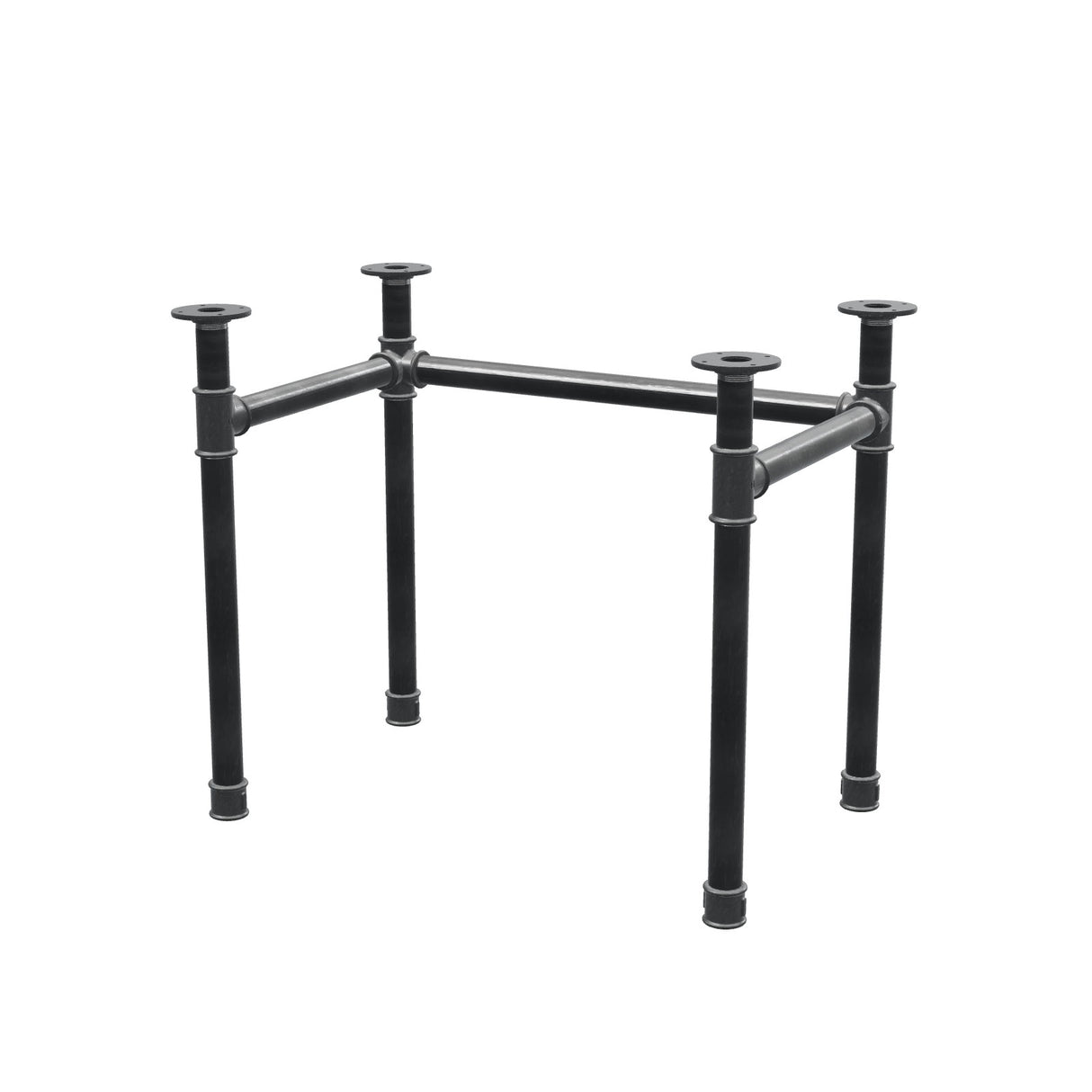 Schreibtisch-Gestell, U-Form, Gusseisen und Stahl Ø 42 mm, 86 × 56 cm, Höhe 70 cm