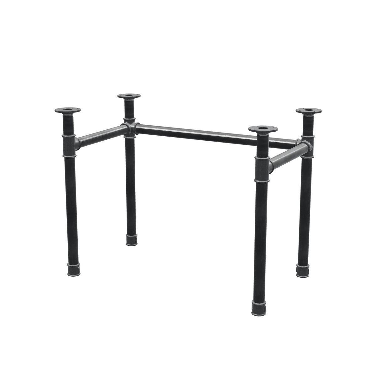 Schreibtisch-Gestell, U-Form, Gusseisen und Stahl Ø 42 mm, 96 × 56 cm, Höhe 70 cm