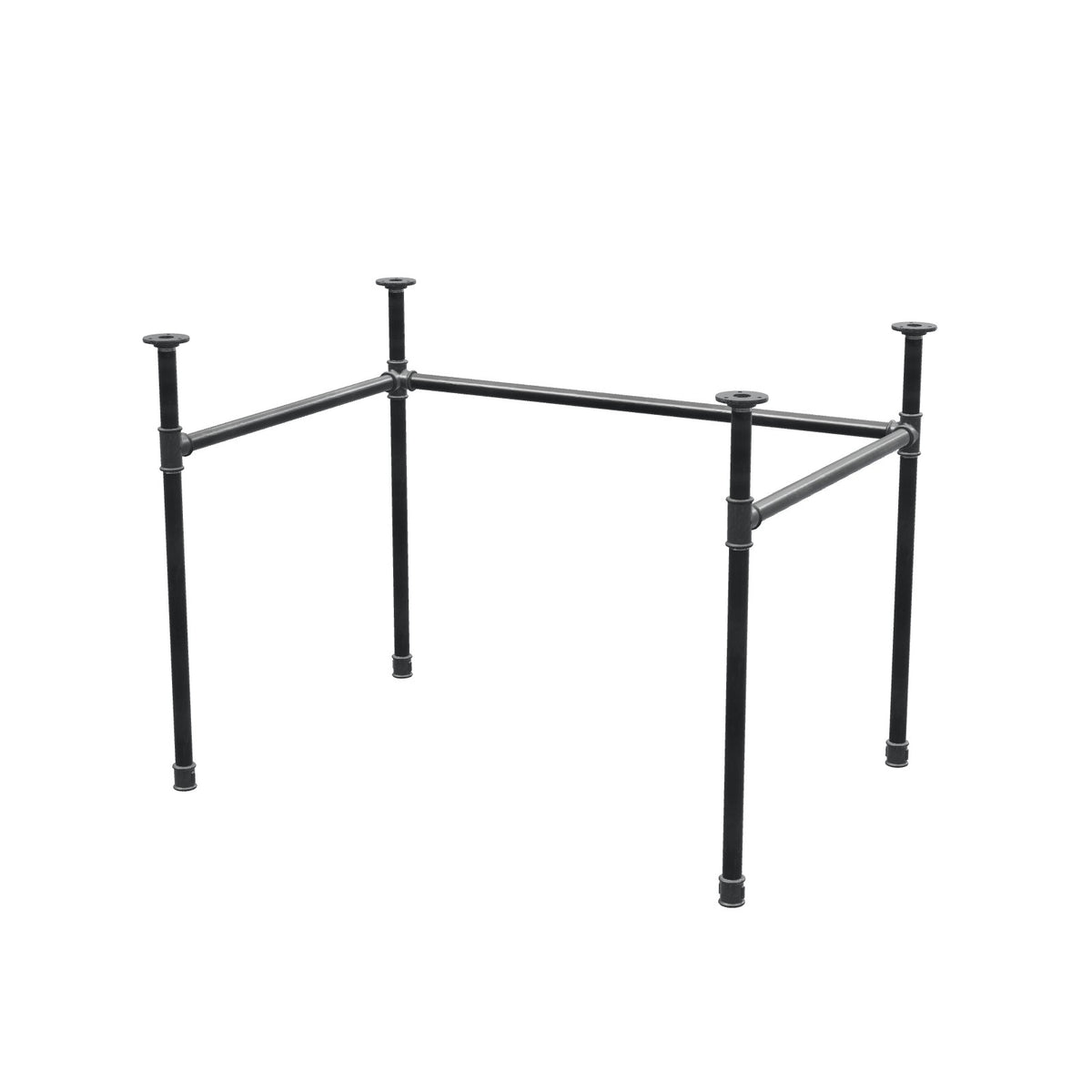 Schreibtisch-Gestell, U-Form, Gusseisen und Stahl Ø 27 mm, 101 × 71 cm, Höhe 71 cm