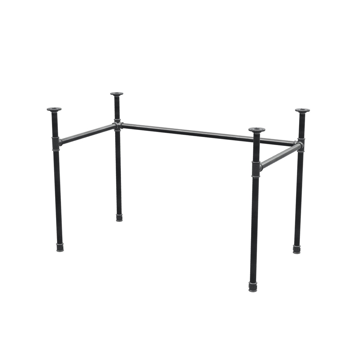 Schreibtisch-Gestell, U-Form, Gusseisen und Stahl Ø 27 mm, 111 × 61 cm, Höhe 71 cm