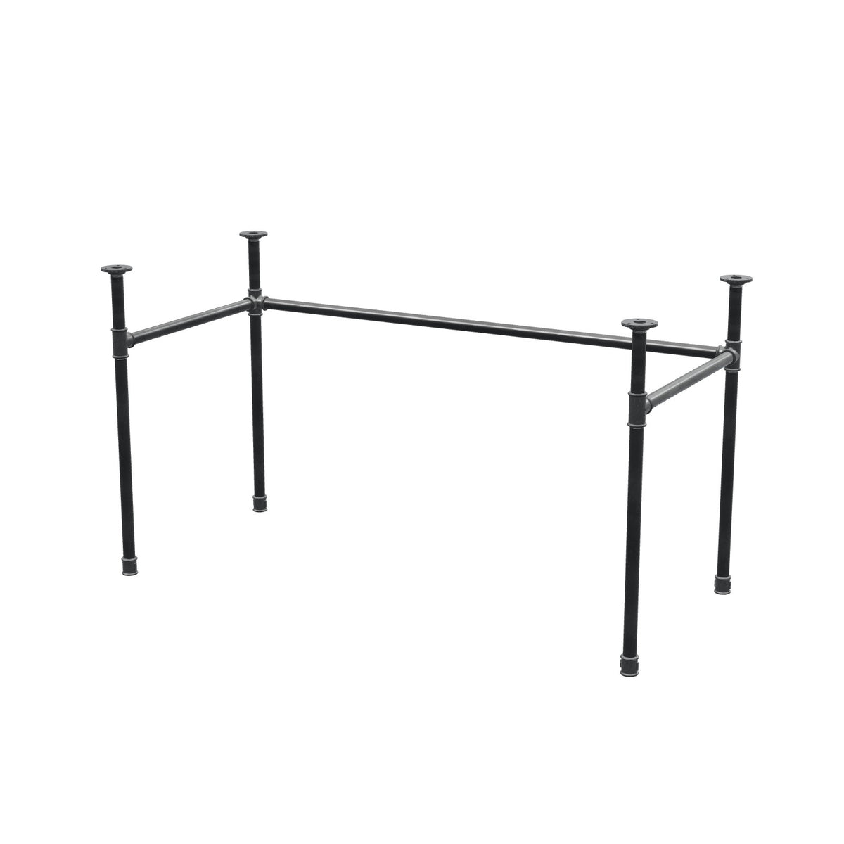 Schreibtisch-Gestell, U-Form, Gusseisen und Stahl Ø 27 mm, 131 × 61 cm, Höhe 71 cm