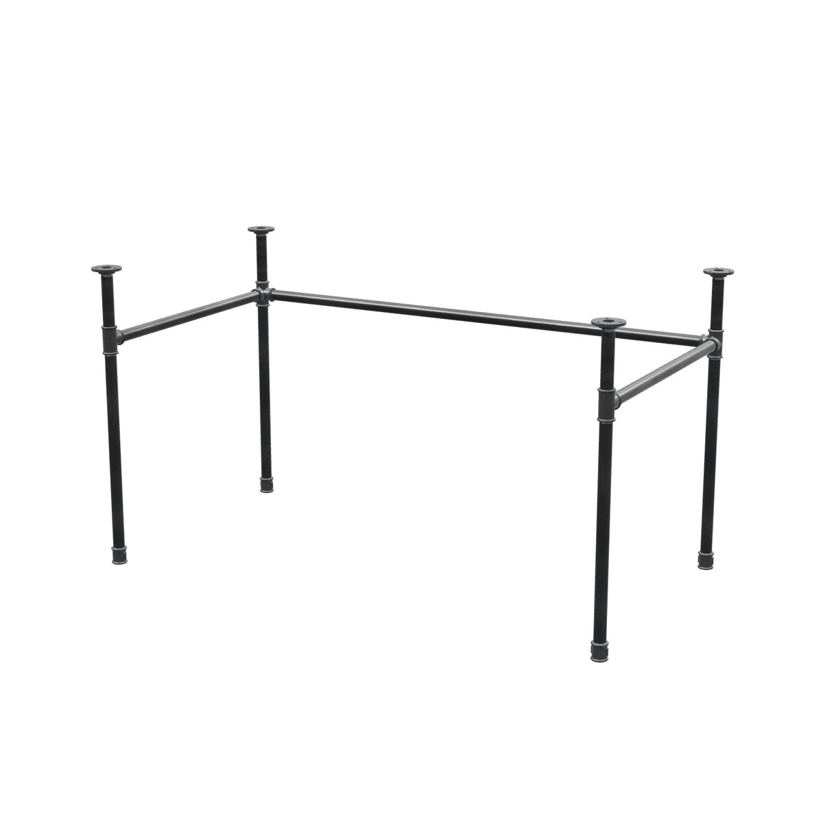 Schreibtisch-Gestell, U-Form, Gusseisen und Stahl Ø 27 mm, 131 × 71 cm, Höhe 71 cm