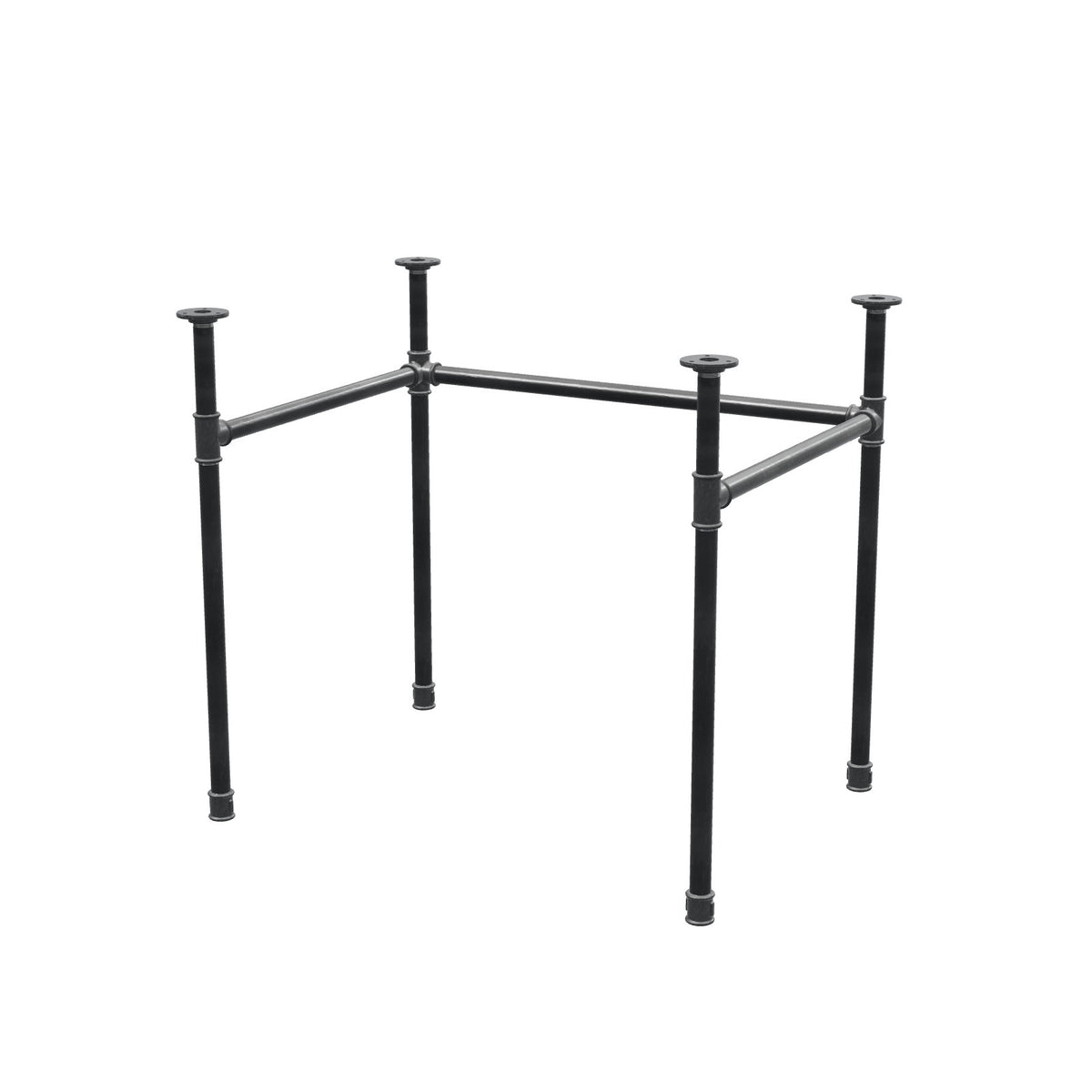Schreibtisch-Gestell, U-Form, Gusseisen und Stahl Ø 27 mm, 81 × 61 cm, Höhe 71 cm