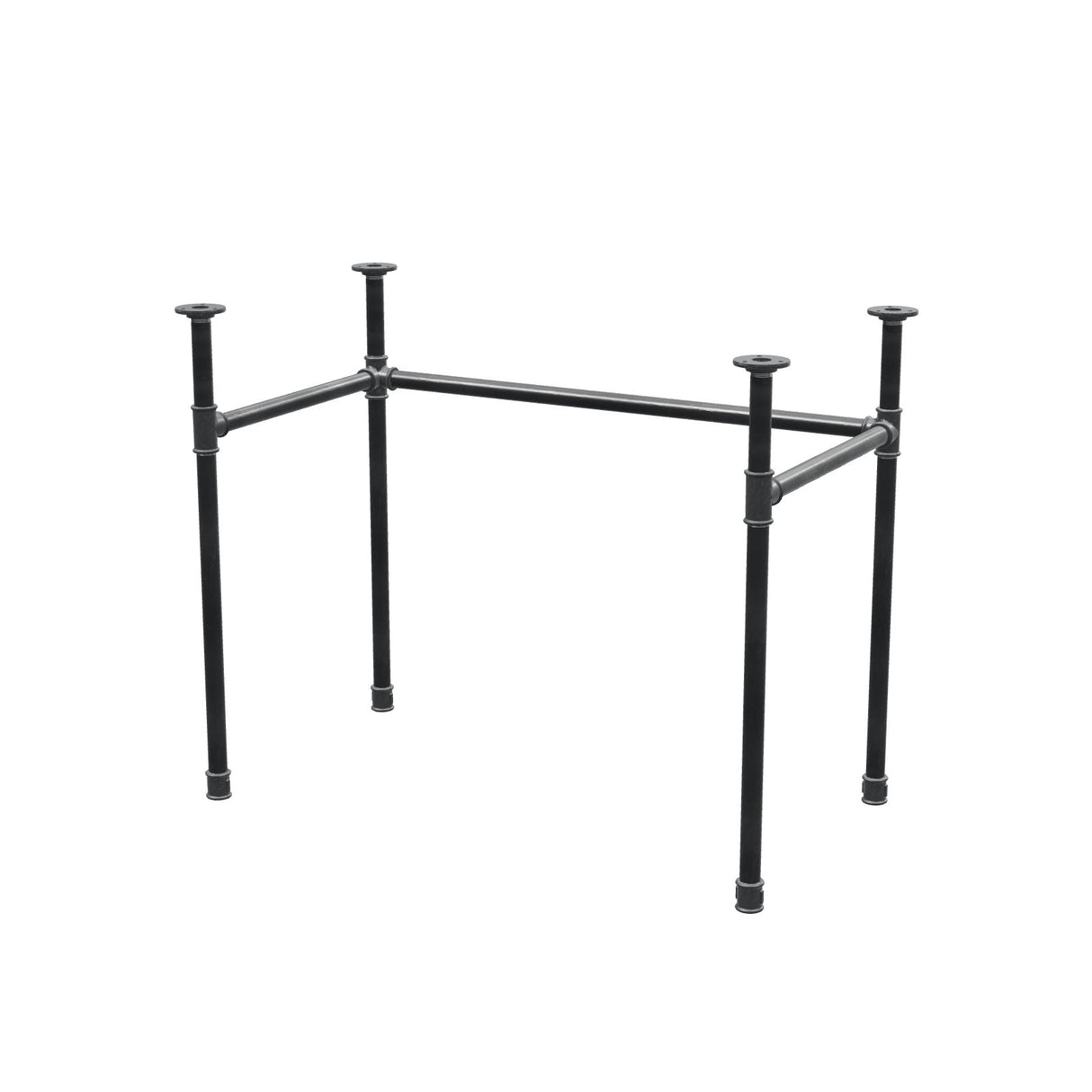 Schreibtisch-Gestell, U-Form, Gusseisen und Stahl Ø 27 mm, 91 × 51 cm, Höhe 71 cm
