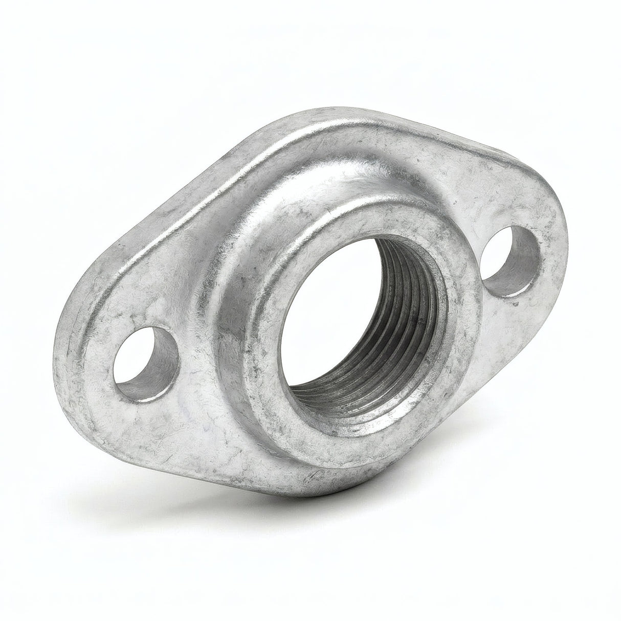 Platine ovale 2 trous fonte galvanisée - photo produit fond blanc 6