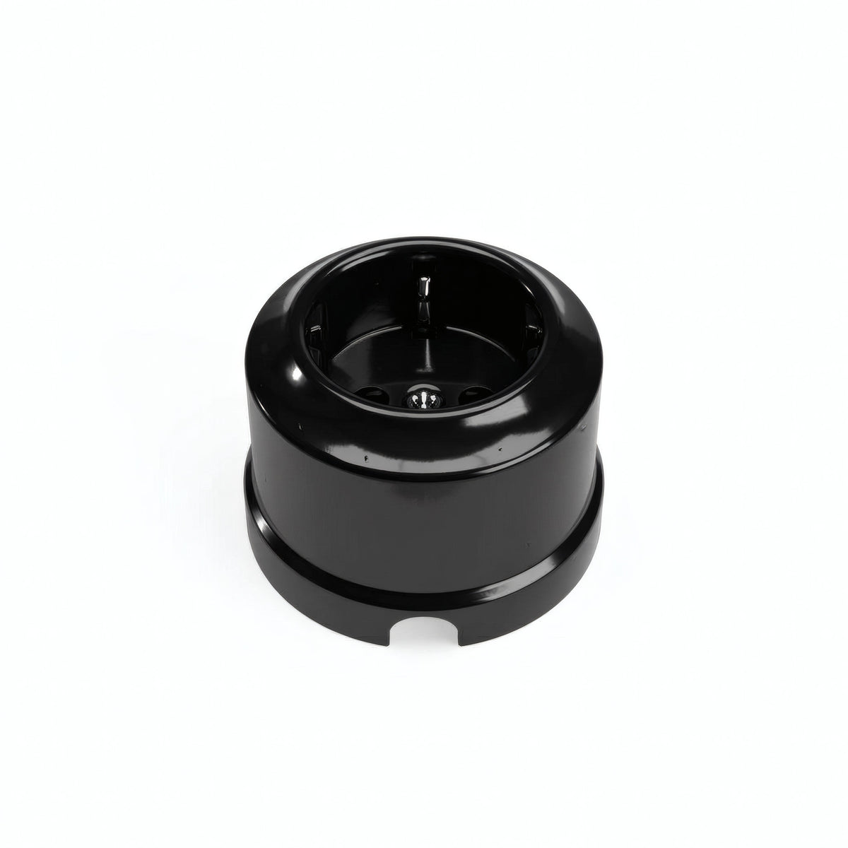 Wandsteckdose aus Porzellan — Schuko 2P+T 16 A / Schwarz