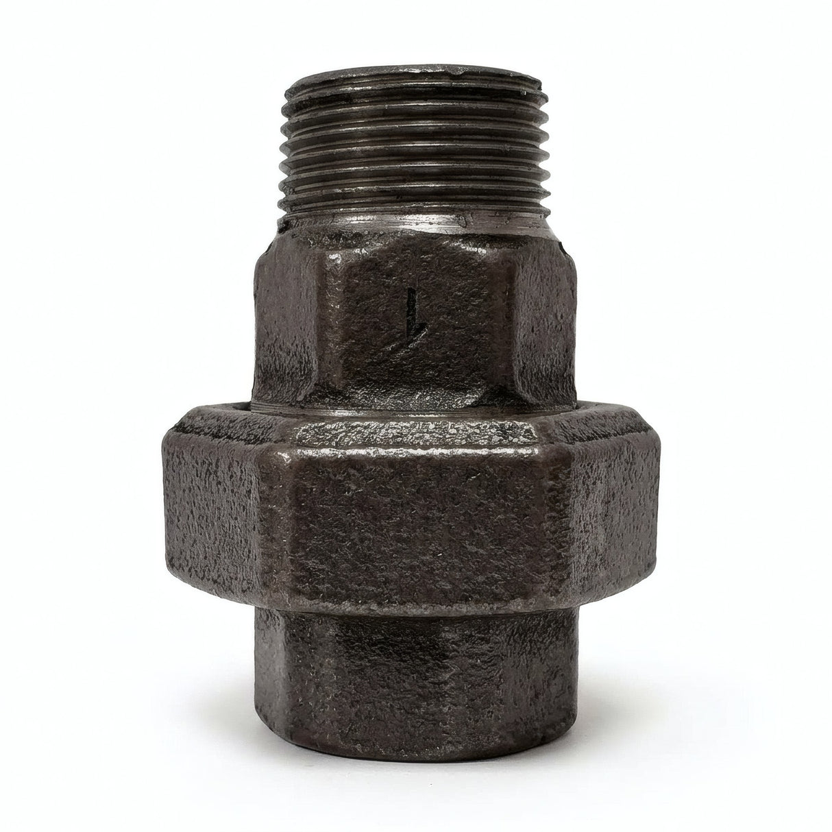 Raccord fonte noire union conique Mal/Fem - photo produit fond blanc 1