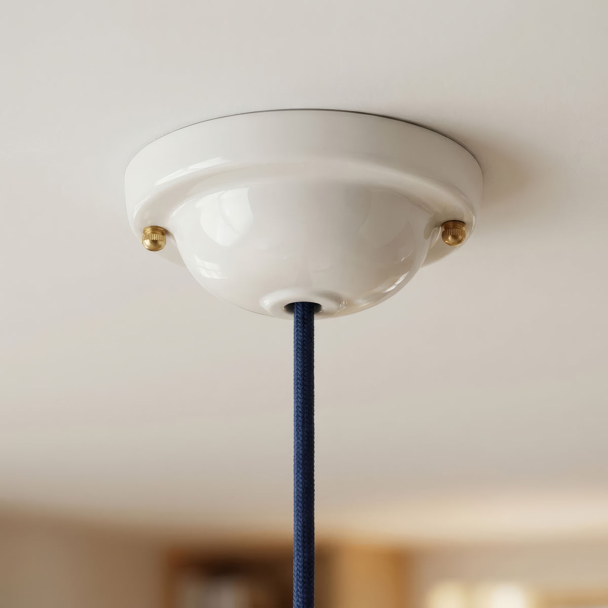 Baldachin aus glasierter Keramik — Ø 130 mm / Weiß