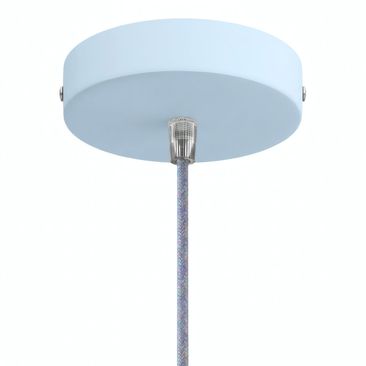 Zylindrischer Baldachin aus Metall, Ø 120 mm — Konisch, Thermoplast / Himmelblau