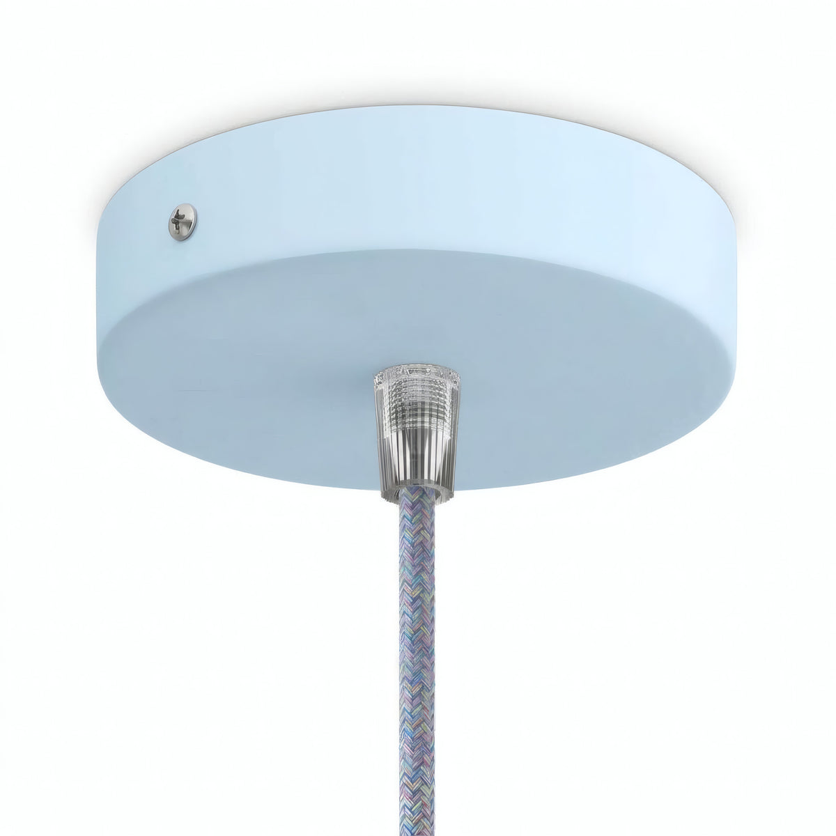 Zylindrischer Baldachin aus Metall, Ø 120 mm — Konisch, Thermoplast / Himmelblau