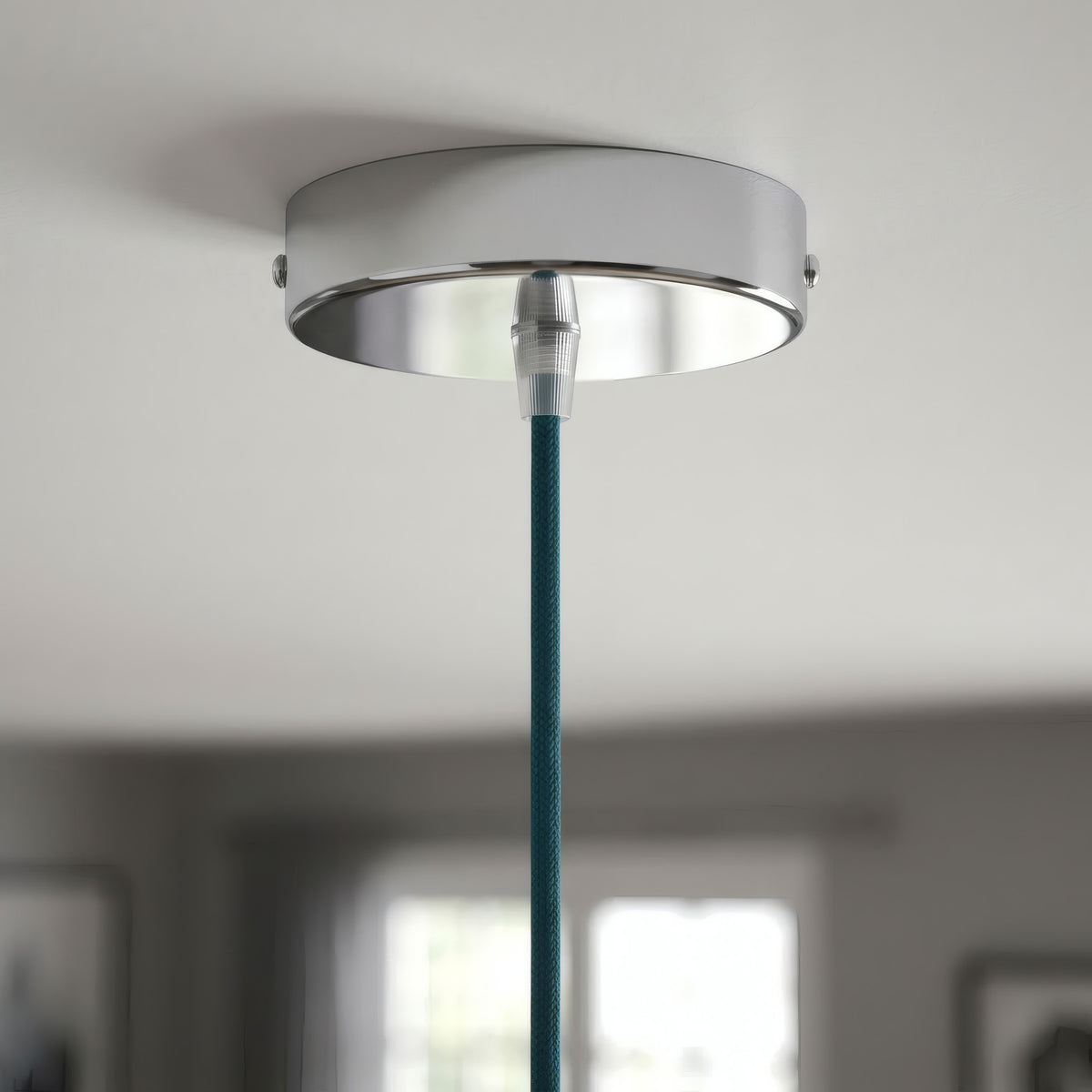 Zylindrischer Baldachin aus Metall, Ø 120 mm — Konisch, Thermoplast / Chrom