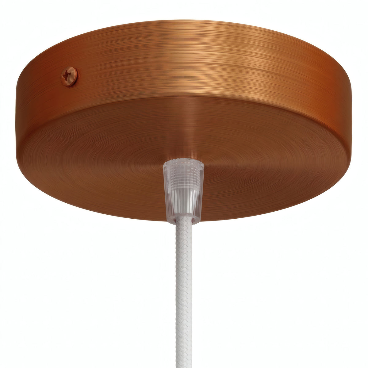 Zylindrischer Baldachin aus Metall, Ø 120 mm — Konisch, Thermoplast / Satiniertes Kupfer