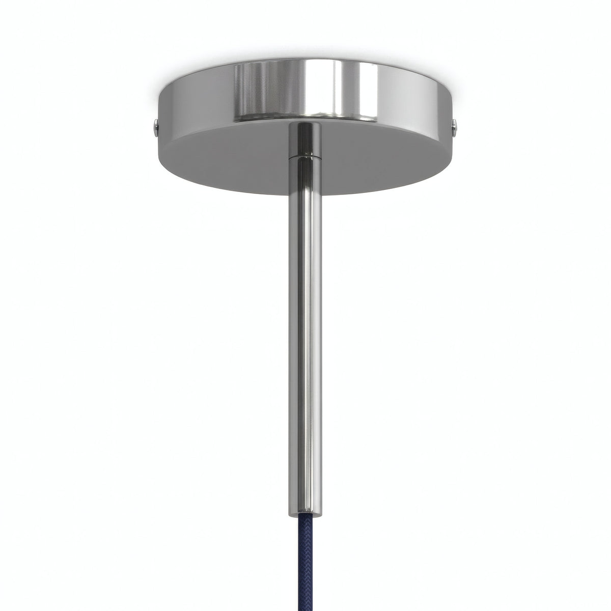 Zylindrischer Metallbaldachin mit 15-cm-Zugentlastung — Chrom