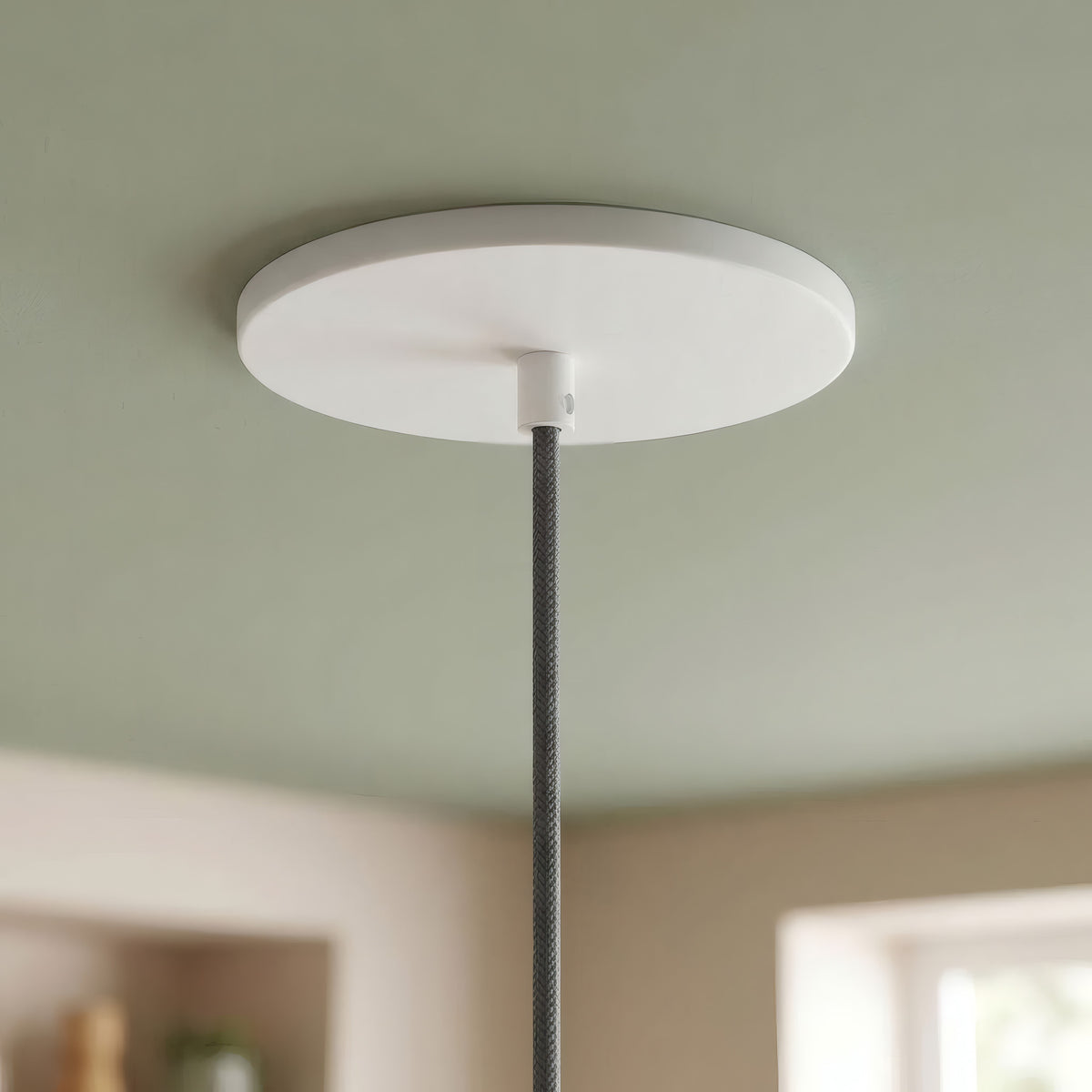 Bündig einbaubarer Baldachin, Ø 126 mm — Weiß matt