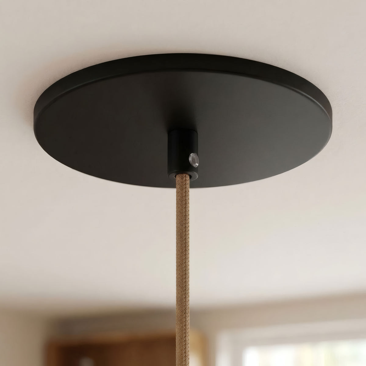 Bündig einbaubarer Baldachin, Ø 126 mm — Schwarz