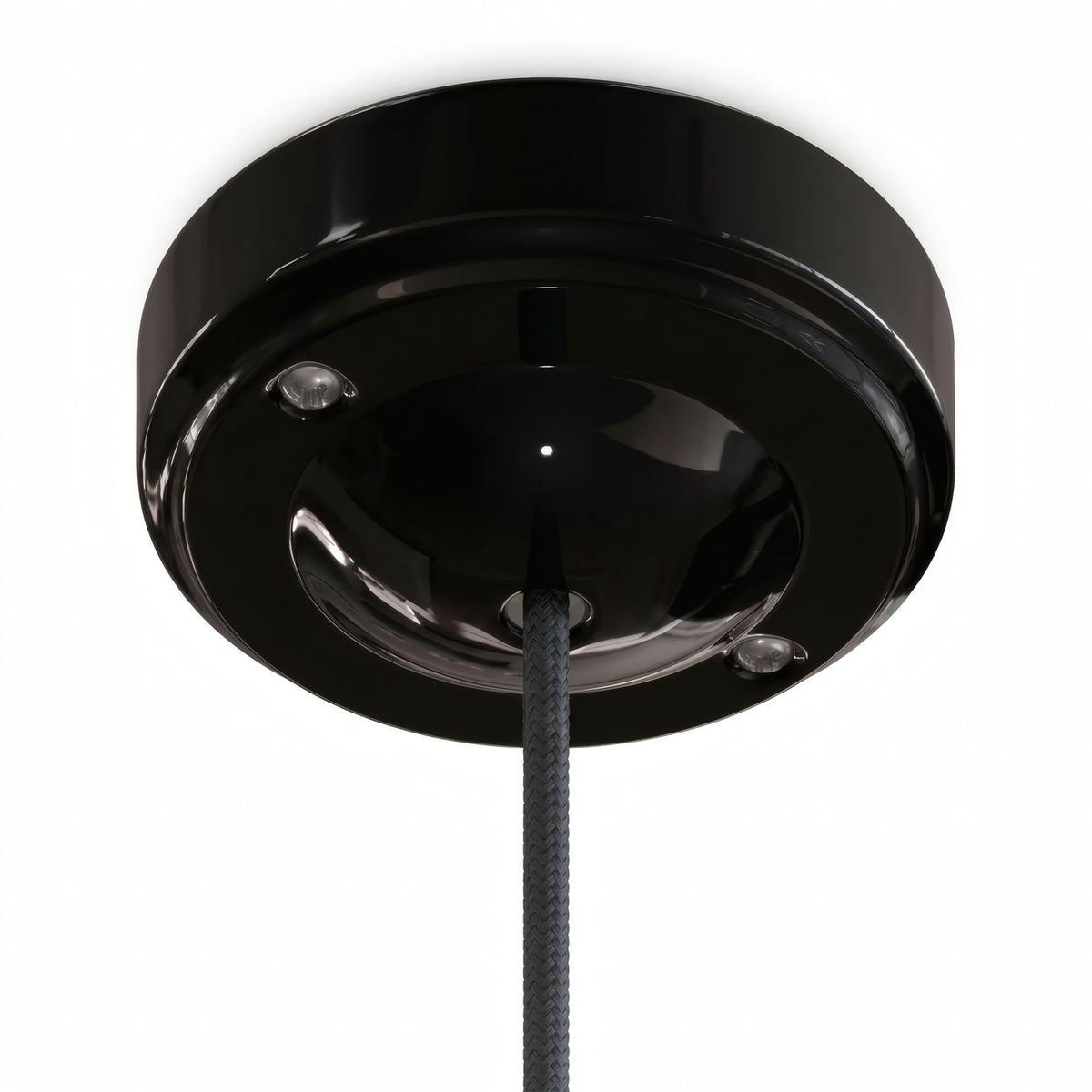 Minimalistischer Baldachin aus Porzellan, Ø 100 mm — Schwarz