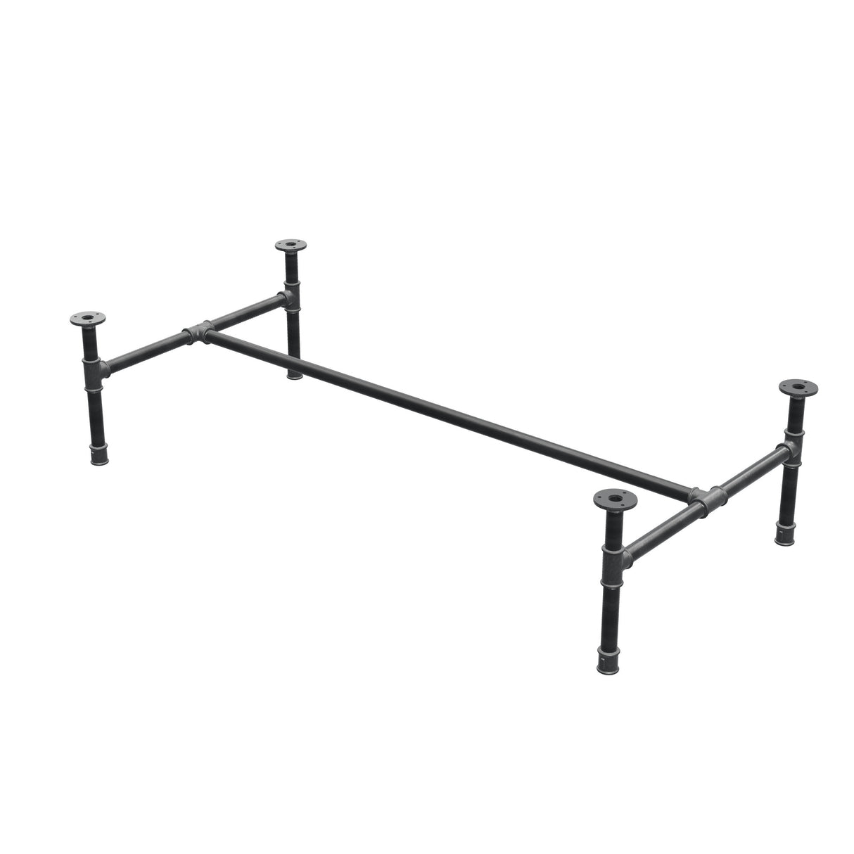 Couchtisch-Gestell aus Gusseisen, H-Form, 131 × 65 cm, Höhe 32 cm, Dreiviertelansicht